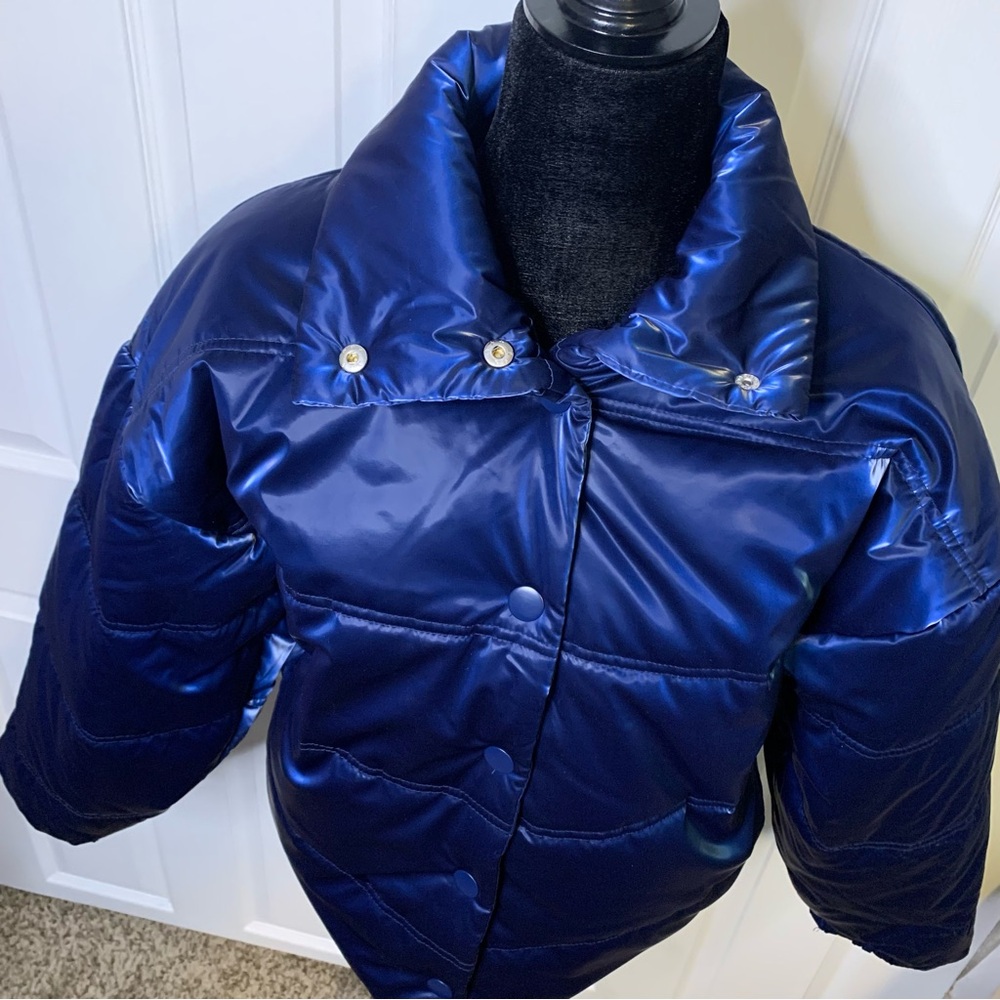 Wild Fable Shiny Navy Puffer Jacket - Picture 2 of 6
